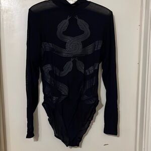 Snake Bodysuit in Black large/x-large